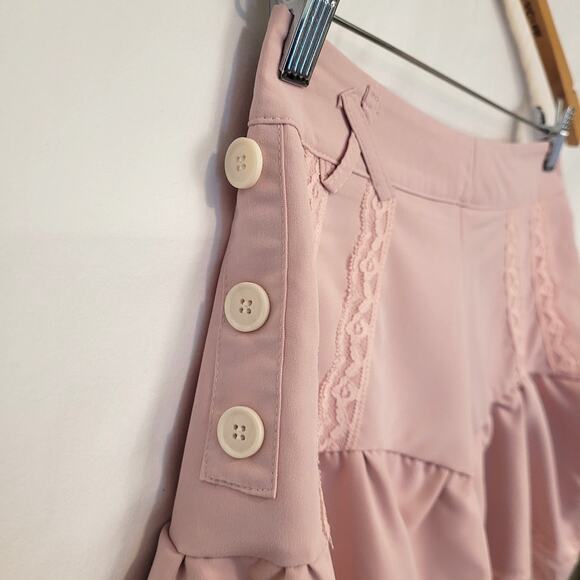 Pastel Blush Pink Mini Skirt Layered Ruffles Size XS/Small Cosplay Costume Girl - Picture 2 of 9